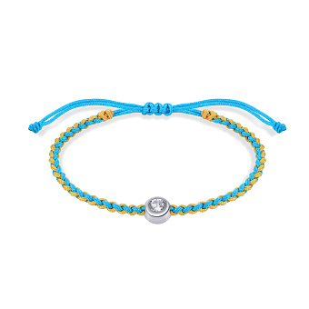 Браслет на шовковій нитці зі срібною вставкою (арт. 7309/3801гж)