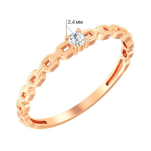 Кольцо из золота с бриллиантом (арт. К011349005) – изображение 3