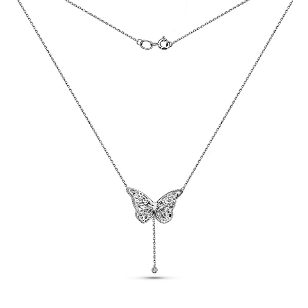 Колье из белого золота Бабочка Francelli (арт. 361428б) – изображение 2