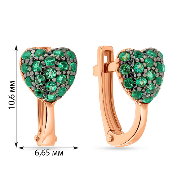 Детские золотые серьги «Сердечки» с фианитами (арт. 110262з) – изображение 4