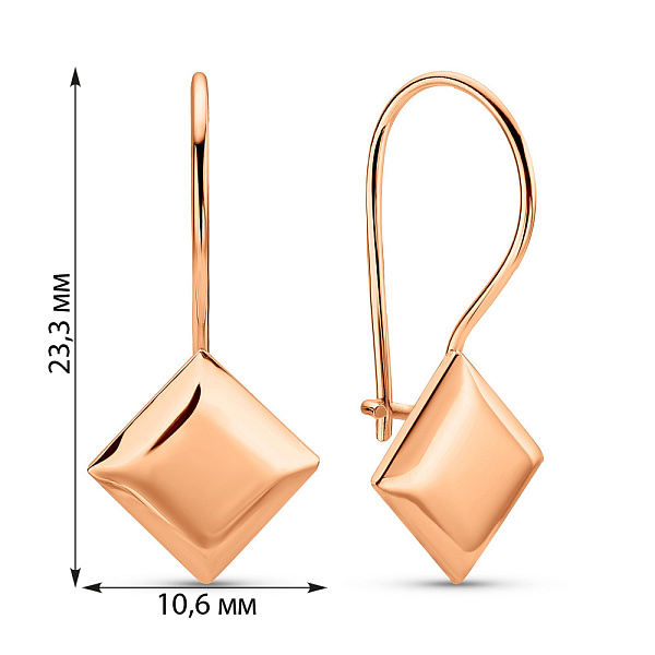 Серьги из красного золота (арт. 108124) – изображение 2