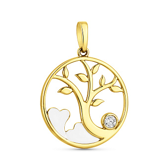Фото Подвеска из желтого золота с фианитом (арт. 440584ж)