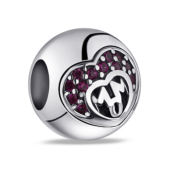 Фото Срібний шарм з альпінітами (арт. 7903/4289амлн)