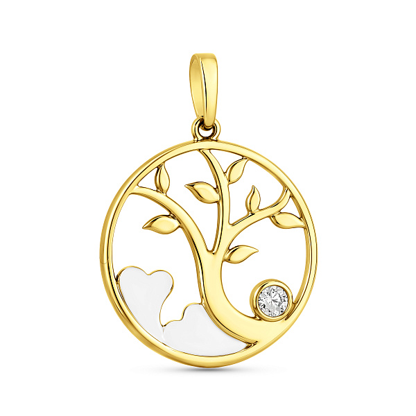 Подвеска из желтого золота с фианитом (арт. 440584ж) – изображение 1