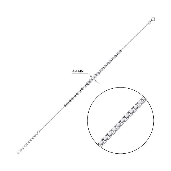 Серебряный браслет на ногу (арт. 7509/4747н) – изображение 2