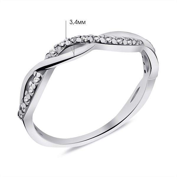 Серебряное кольцо с фианитами (арт. 7501/662кп) – изображение 2