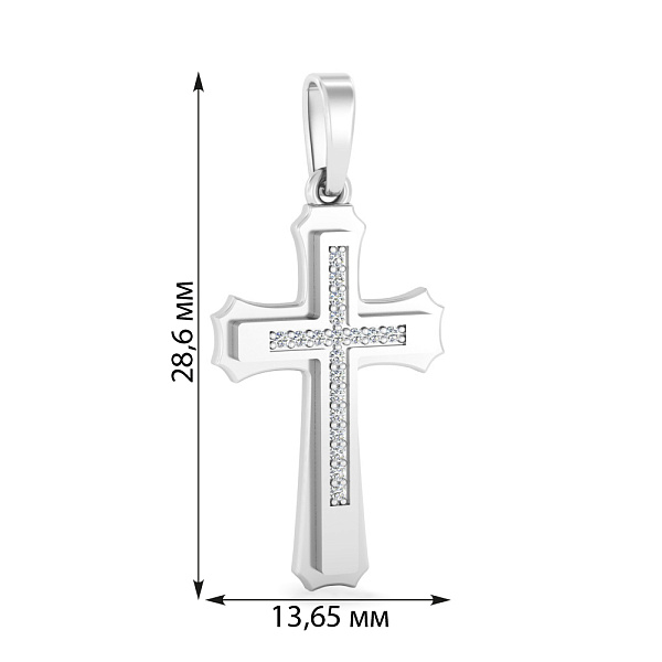 Золотой крестик с бриллиантами  (арт. П011800010б) – изображение 2