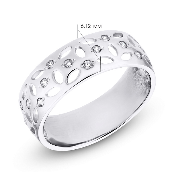 Серебряное кольцо с фианитами (арт. 7501/1278р) – изображение 2