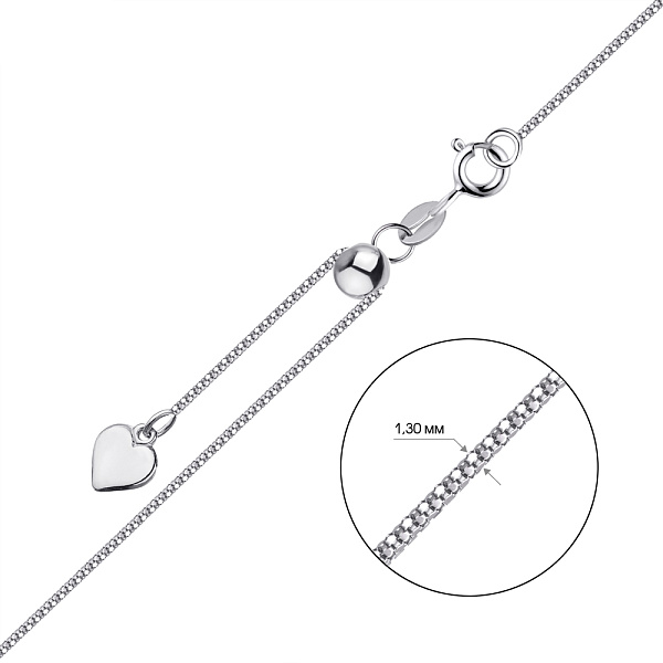 Ланцюжок срібний з регульованою довжиною (арт. 0300605з) – зображення 2