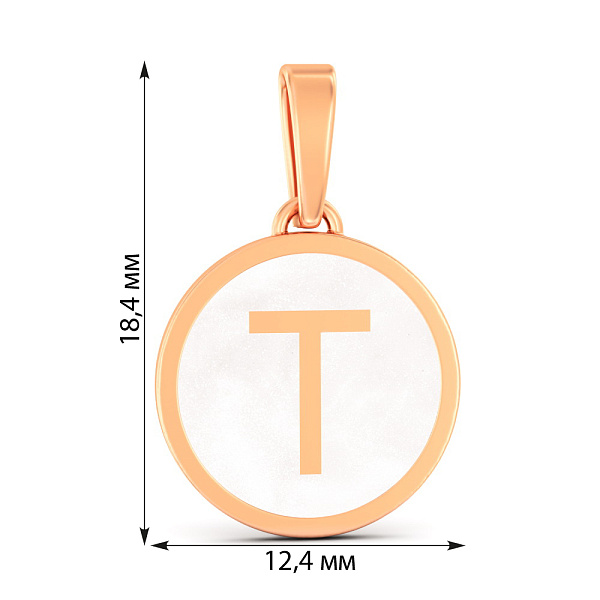 Золотой подвес Буква Т с эмалью (арт. 440995еп) – изображение 4