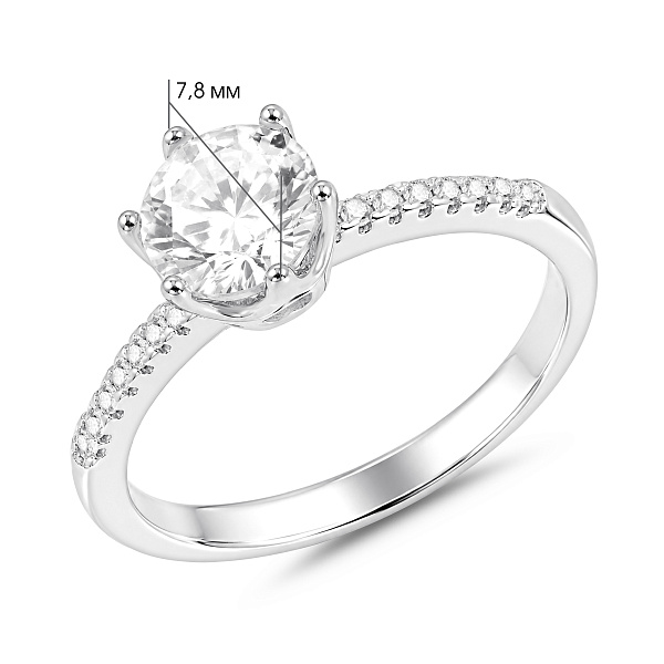 Серебряное кольцо с фианитами (арт. 7501/8835) – изображение 2