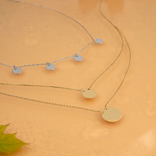 Колье "Монеты" из белого золота с подвесками (арт. 351454/7б) – изображение 3