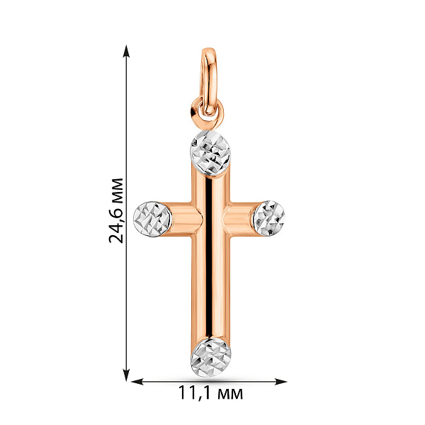 Золотой крестик с алмазной гранью (арт. 424777/1ар) – изображение 3