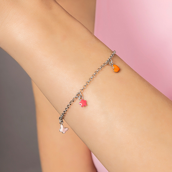 Дитячий браслет зі срібла з підвісками (арт. 7509/4493е) – зображення 4