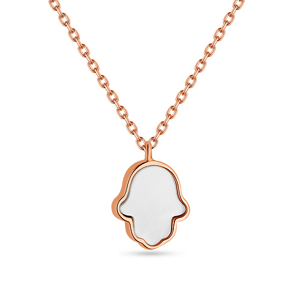 Кольє "Хамса" з червоного золота з перламутром (арт. 352184п) – зображення 1