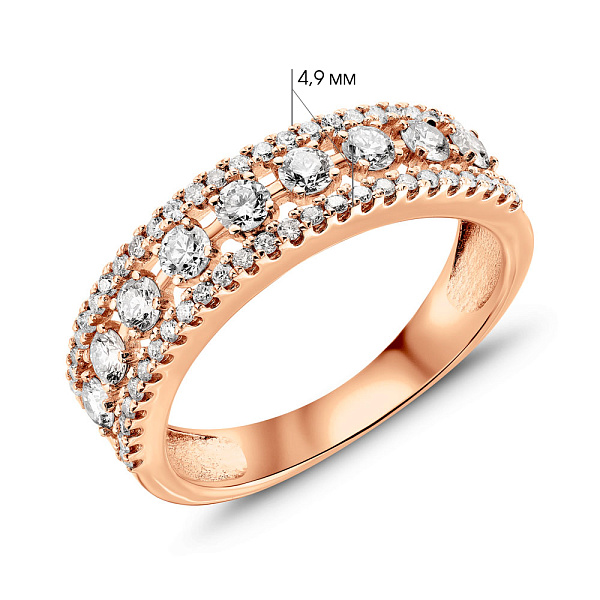 Кольцо из красного золота с бриллиантами (арт. 1191884201) – изображение 3