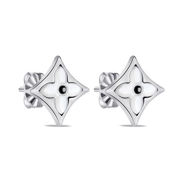 Серебряные серьги-пусеты с перламутром (арт. 7518/5094п) – изображение 1