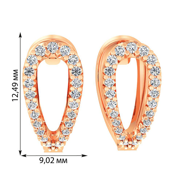 Золотые серьги с бриллиантами (арт. С011390020) – изображение 2