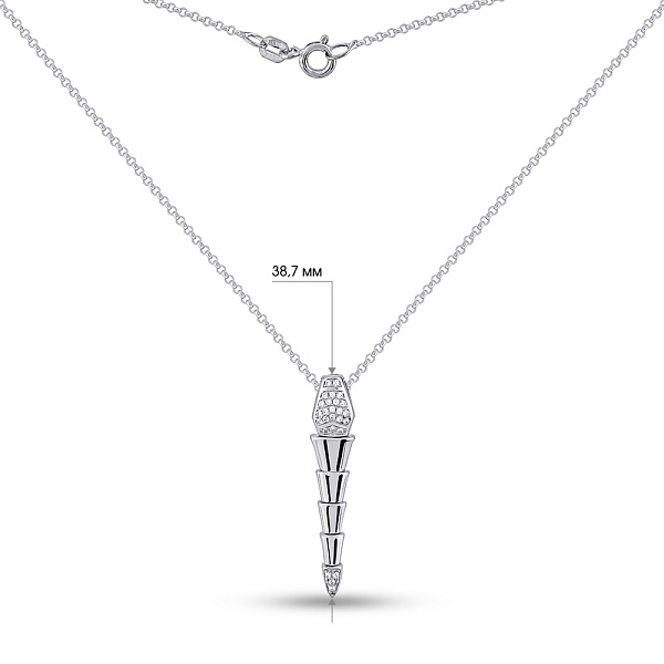 Срібне кольє Змія з фіанітами (арт. 7507/2200) – зображення 3