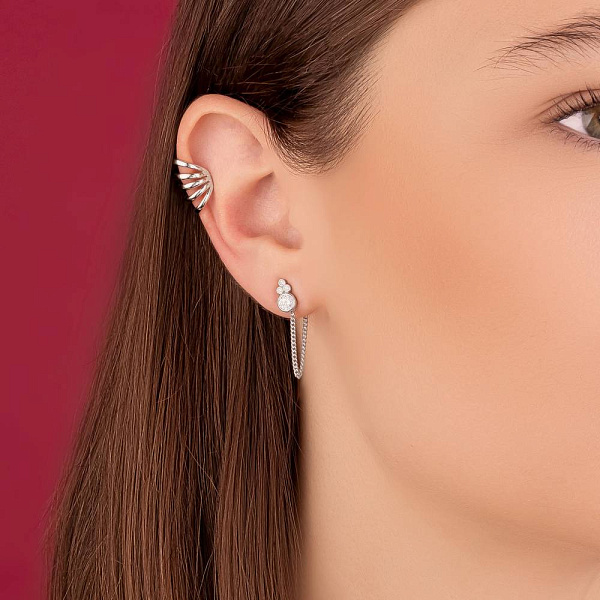 Серьги из серебра с фианитами (арт. 7518/6450) – изображение 2