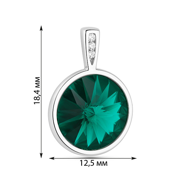 Серебряный кулон с фианитами и альпинитом (арт. 7503/94-0042аз) – изображение 2
