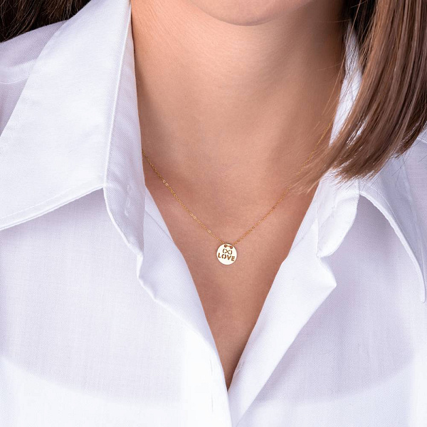 Золотое колье "Love" в желтом цвете металла (арт. 352167/10ж) – изображение 3