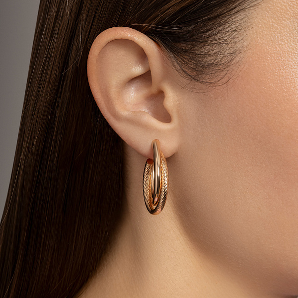 Золотые серьги-конго (арт. 103587/25) – изображение 2
