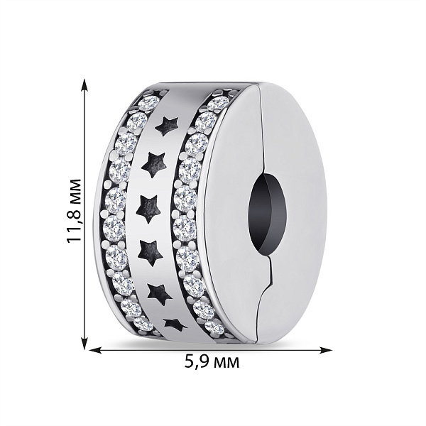 Шарм из серебра с фианитами (арт. 7903/3231) – изображение 2