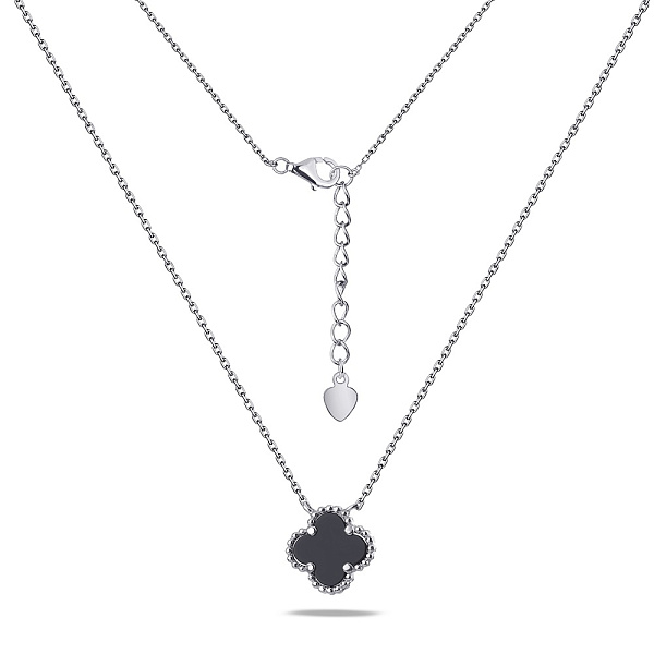 Серебряное колье с черным ониксом (арт. 7507/470/10о) – изображение 2