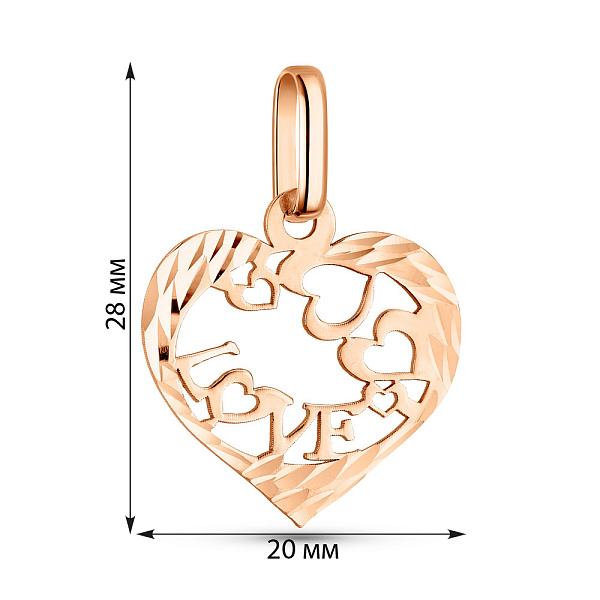 Подвес из красного золота без камней (арт. 424923/2) – изображение 2