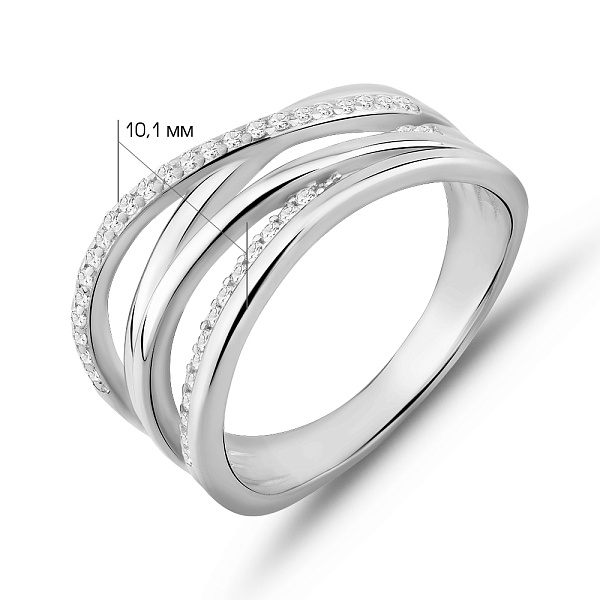Массивное серебряное кольцо с фианитами (арт. 7501/8271) – изображение 2