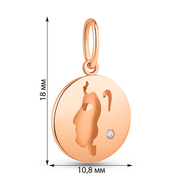 Золотий підвіс Лев (арт. 424739лв) – зображення 5