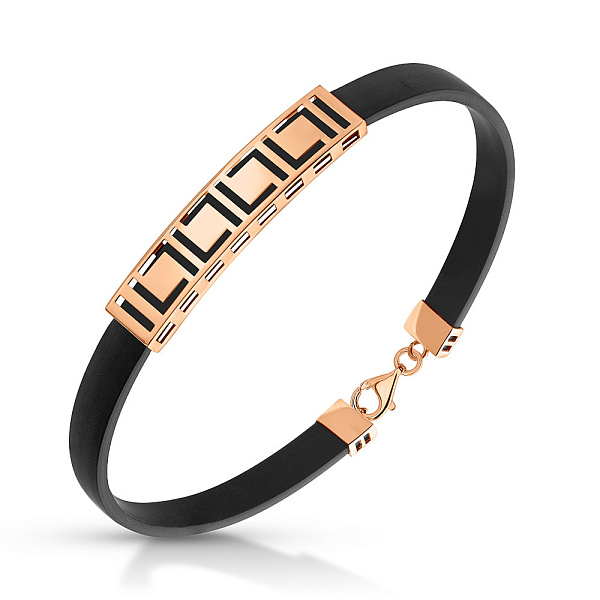 Браслет из каучука с золотой вставкой (арт. 326563) – изображение 1