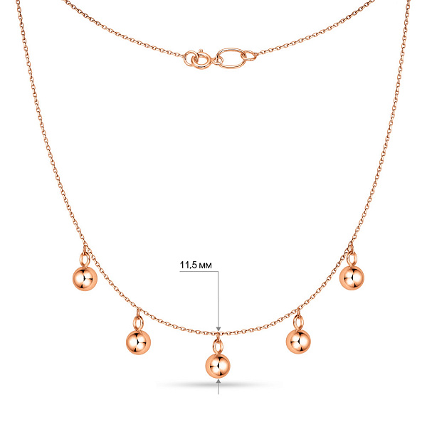 Колье из красного золота с подвесками (арт. 352299) – изображение 4