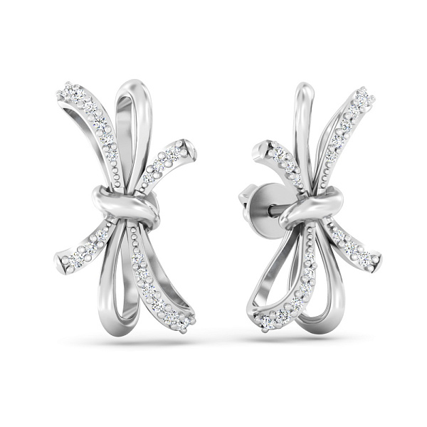 Золоті сережки з діамантами (арт. Т011839050б) – зображення 1