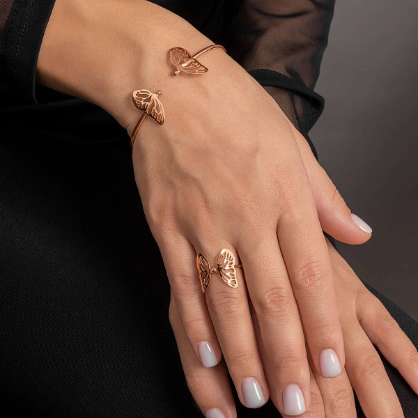 Золотой браслет Бабочки (арт. 341333) – изображение 4