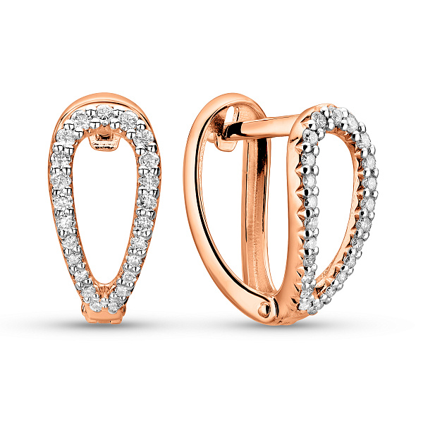 Серьги из красного золота с бриллиантами (арт. С011390020) – изображение 1