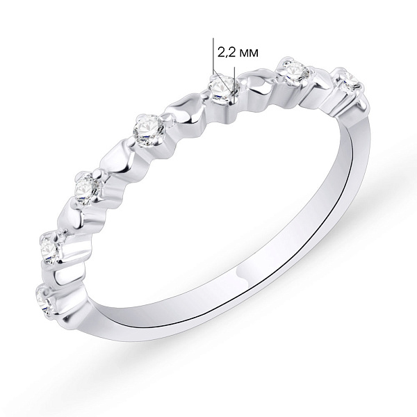 Тонкое кольцо из серебра с фианитами (арт. 7501/5981) – изображение 2