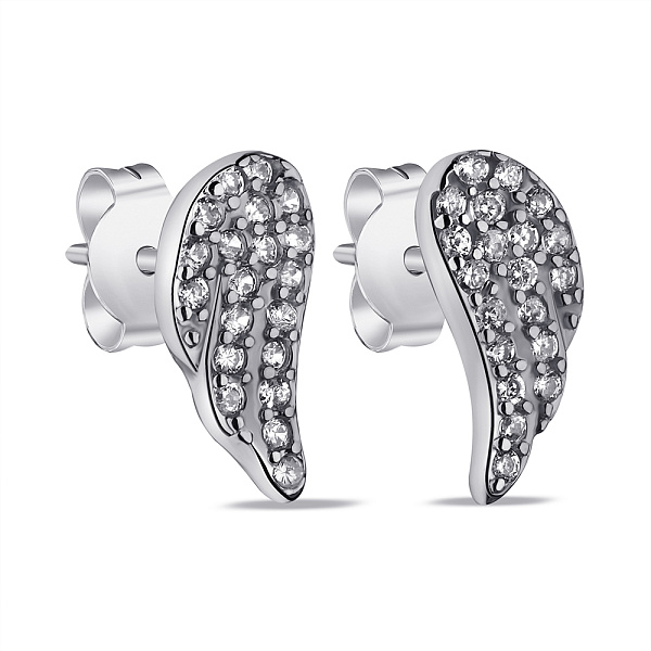Сережки-пусети Крила зі срібла з фіанітами (арт. 7518/6891) – зображення 1