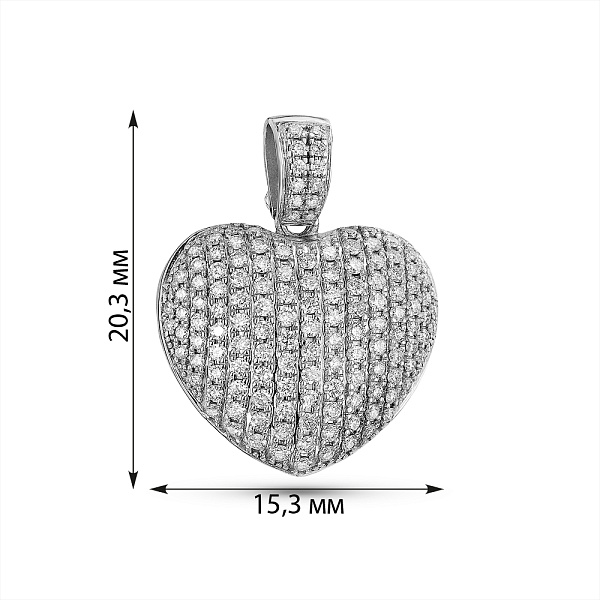 Золотий кулон Сердечко з діамантами (арт. П011822050б) – зображення 2