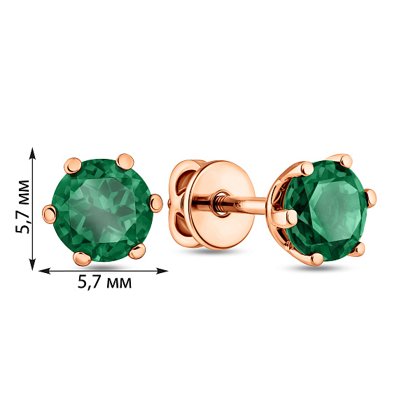 Золотые серьги пусеты с кварцем (арт. 110814Пз) – изображение 3