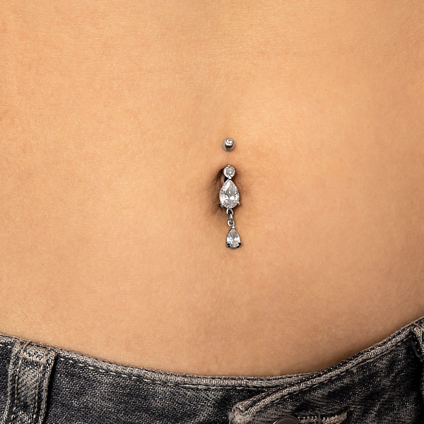 Срібний пірсинг з фіанітами (арт. 7512/6041-21-р) – зображення 2