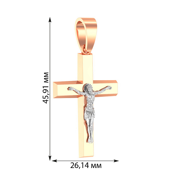 Хрестик з червоного золота Симфонія вічної благодаті (арт. 501059) – зображення 3
