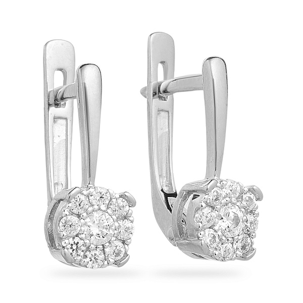 Золотые серьги с белыми фианитами (арт. 110400б) – изображение 1