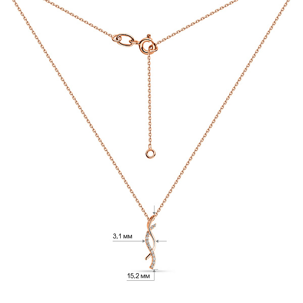 Колье из красного золота с бриллиантами (арт. Ц011428) – изображение 2