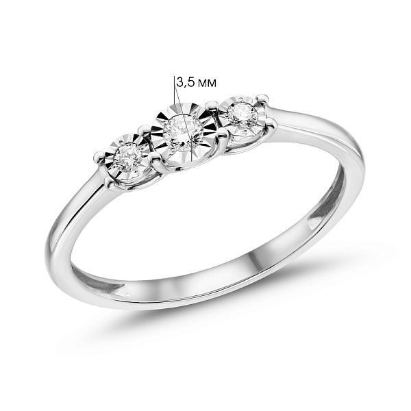 Кольцо из белого золота с бриллиантами (арт. К011755010б) – изображение 5