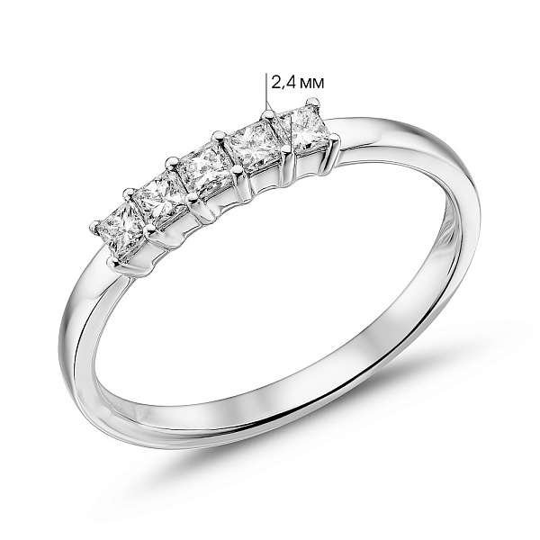 Каблучка з білого золота з діамантами (арт. К341387020б) – зображення 4