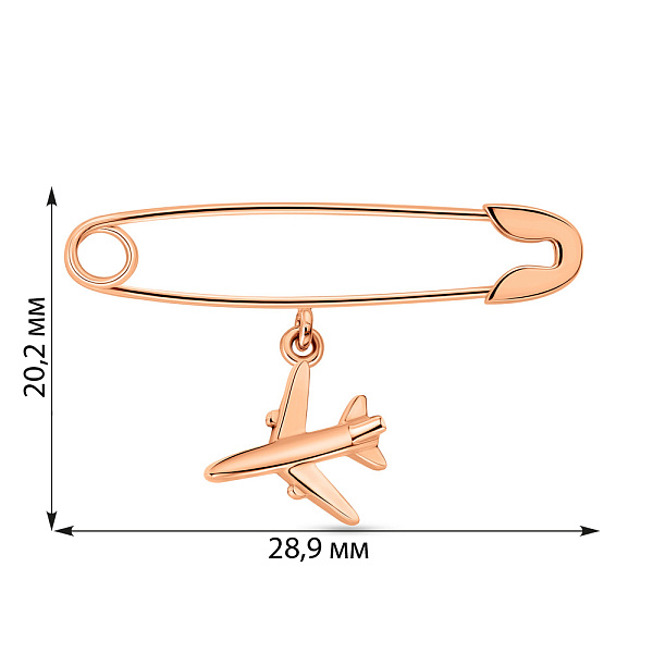 Золотая булавка "Мрія" без камней (арт. 361196) – изображение 3