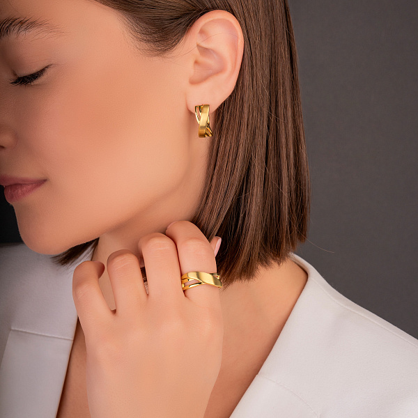 Серьги из желтого золота (арт. 109479жм) – изображение 4