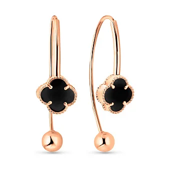 Золоті сережки з оніксом (арт. 109847/10о)